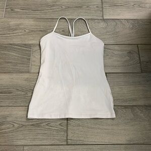 Lululemon White Razorback Workout Top